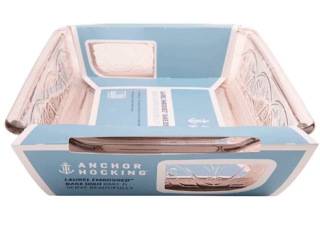 Anchor Hocking 3 Quart Rosewater Laurel Embossed Baker 12937AHG17 - Image 5