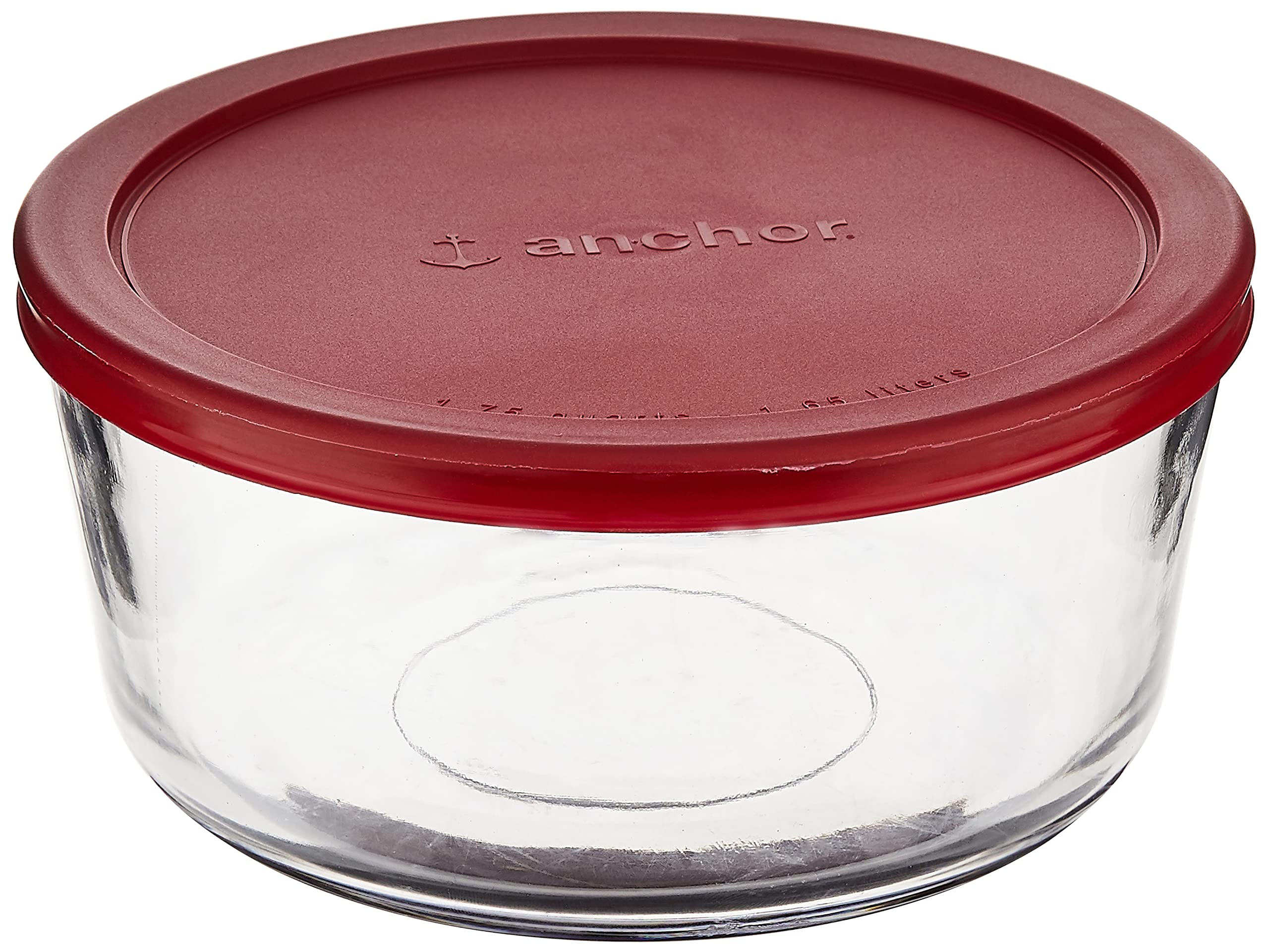 Anchor Hocking 7-Cup Round Food Storage Containers with Red Plastic Lids, Set of 4 - Image 3