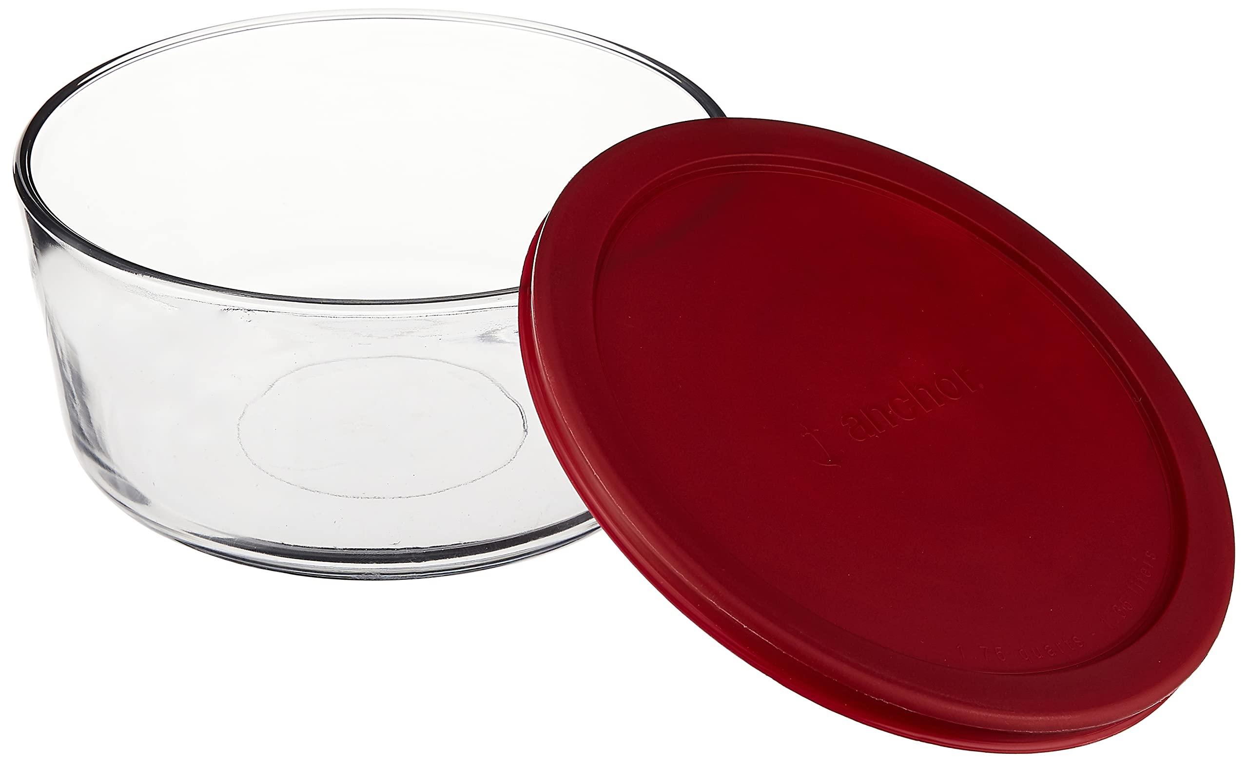Anchor Hocking 7-Cup Round Food Storage Containers with Red Plastic Lids, Set of 4 - Image 4