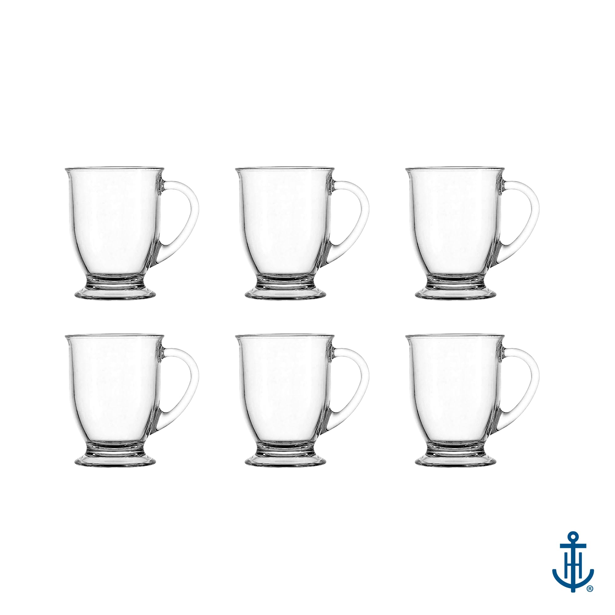 Anchor Hocking Café Glass Coffee Mugs, 16 oz, Set of 6 - Image 7