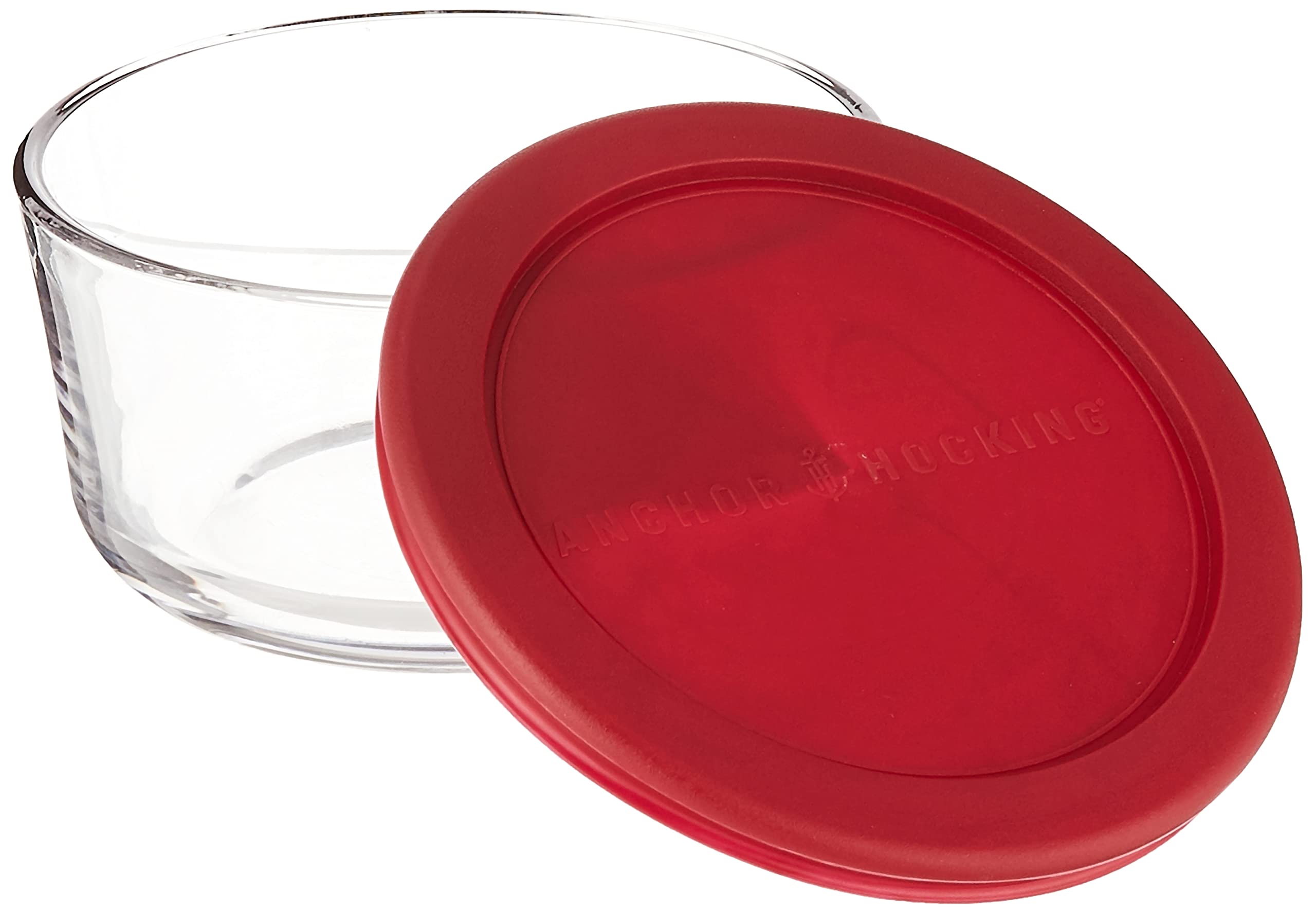 Anchor Hocking Classic Glass Food Storage Containers with Lids, Red, 6-Piece Set, Model Number: - Image 3