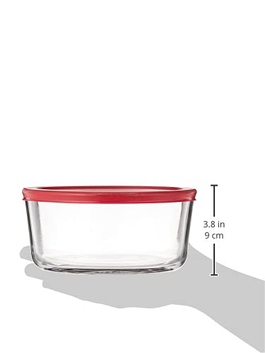 Anchor Hocking Classic Glass Food Storage Containers with Lids, Red, 6-Piece Set, Model Number: - Image 4