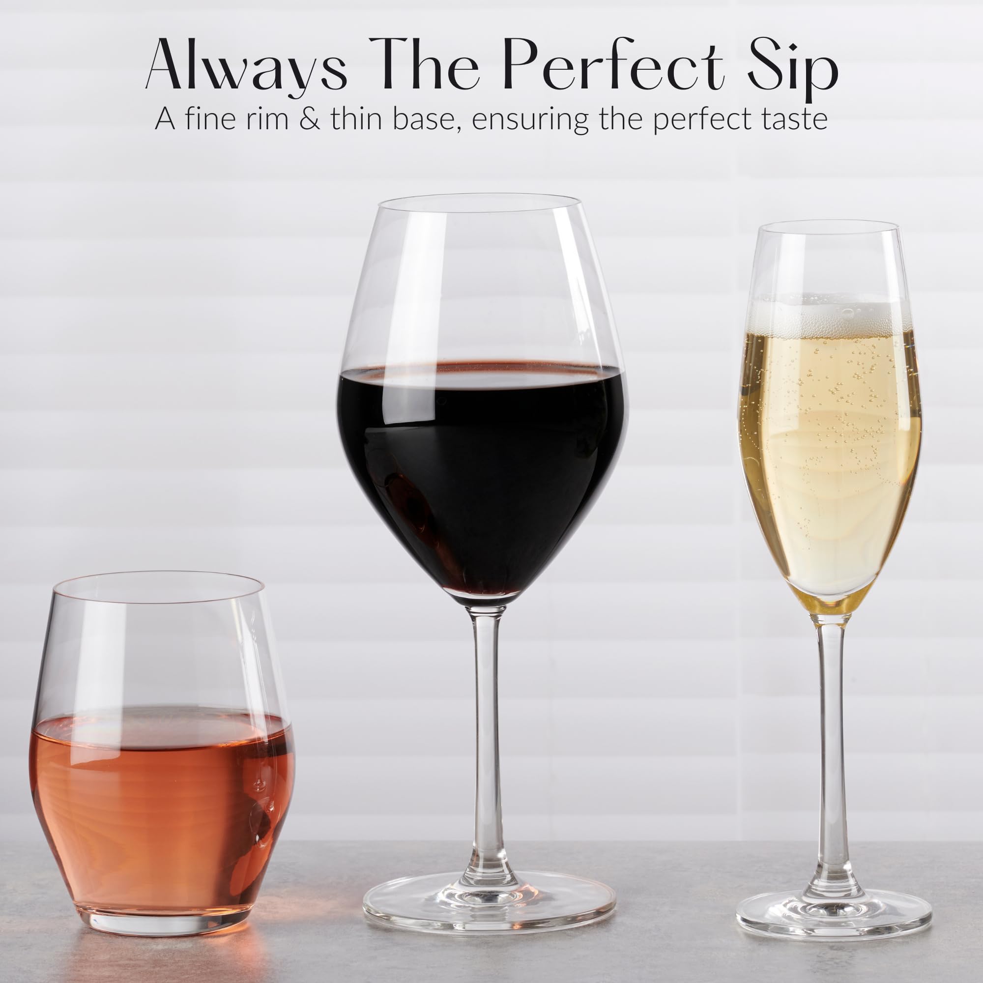 Anchor Hocking Red Wine Glasses, Sondria 21 Ounce Wine Glasses, Set of 8 - Image 4