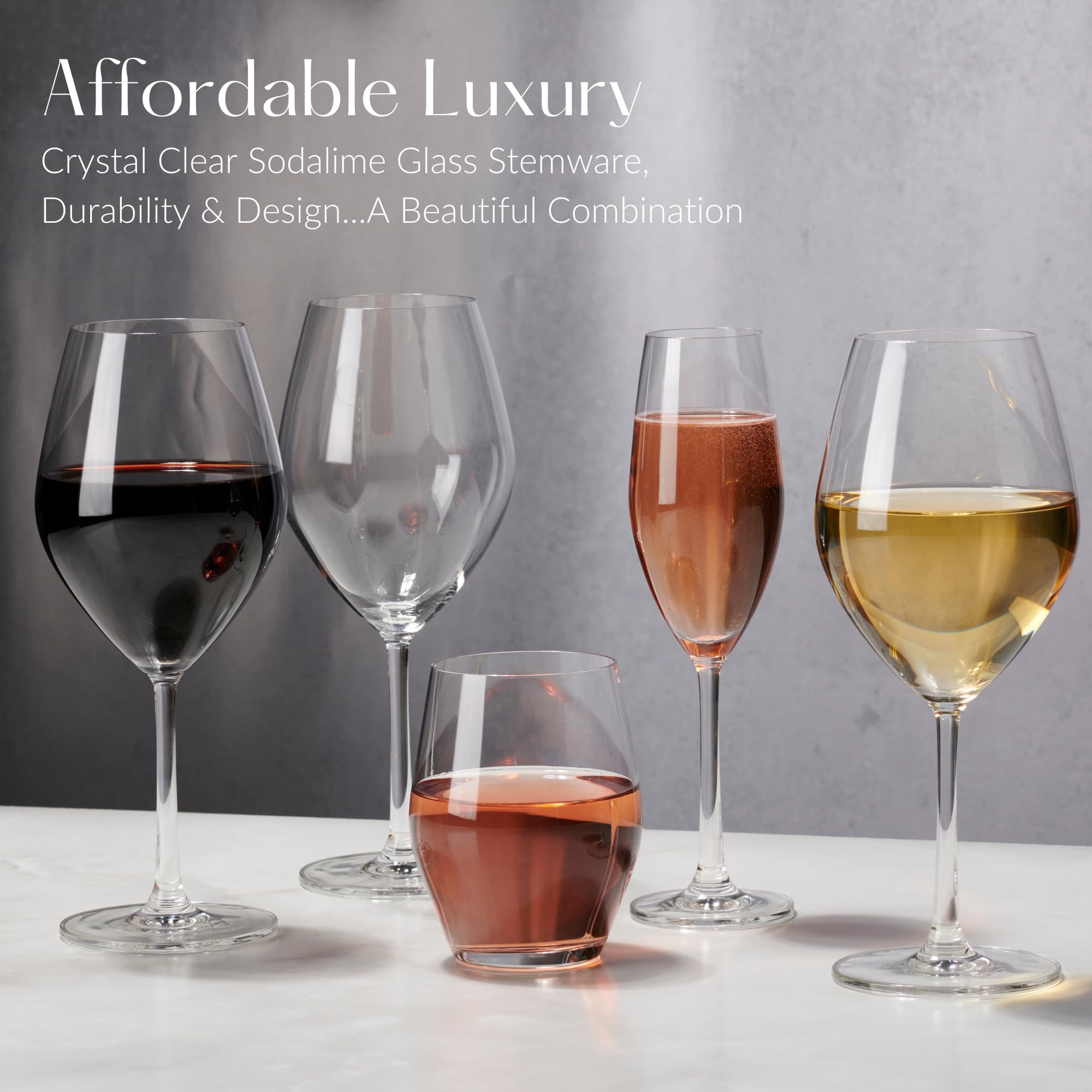 Ocean by Anchor Hocking Sondria Champagne Flute Glasses (4-pieces), 7-ounce, Dishwasher Safe - Image 3